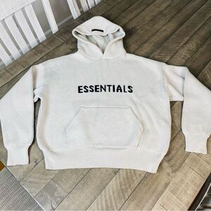 Fear of God Essentials Knit Hoodie "Buttercream" Colorway Size Unisex Small